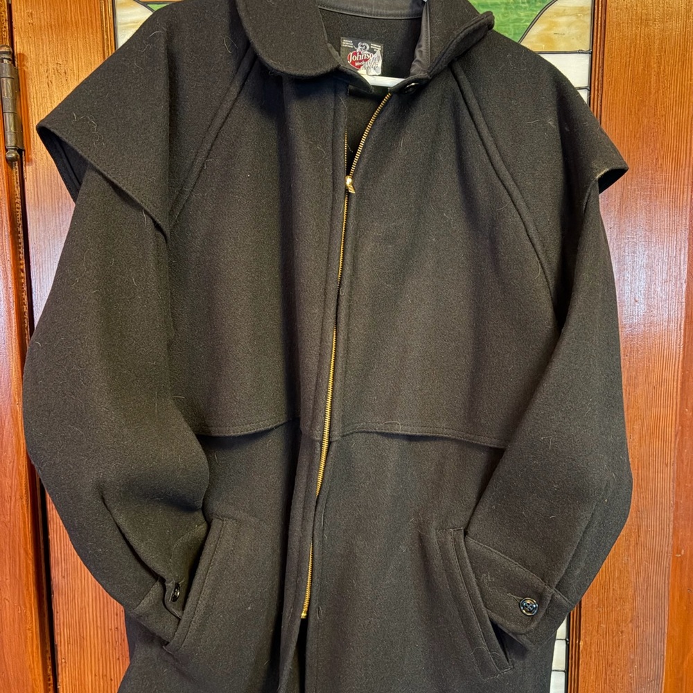 Johnson Woolen Mills Black Wool Blend Utility Jacket
